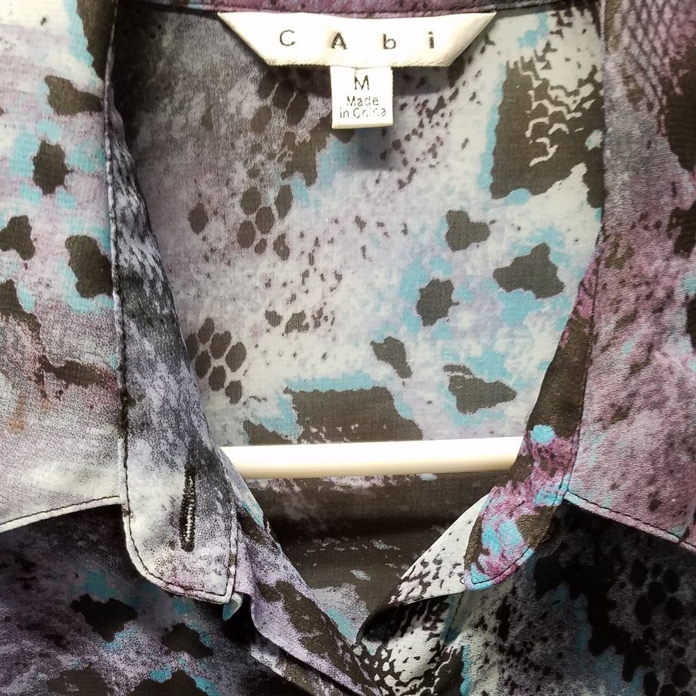 Cabi #609 Python Snakeskin Long Sleeve Button Dow… - image 3